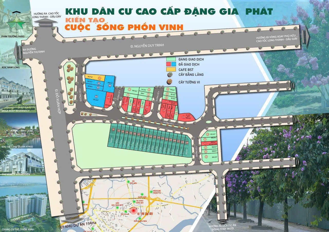 Sơ đồ nền và vị trí dự án Đặng Gia Phát
